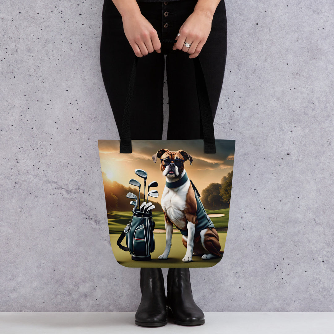 Tote bag-Boxer Golfer V2