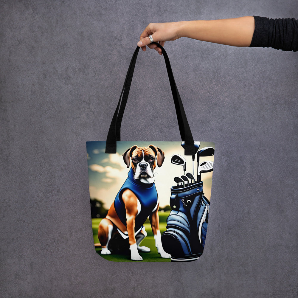 Tote bag-Boxer Golfer V3