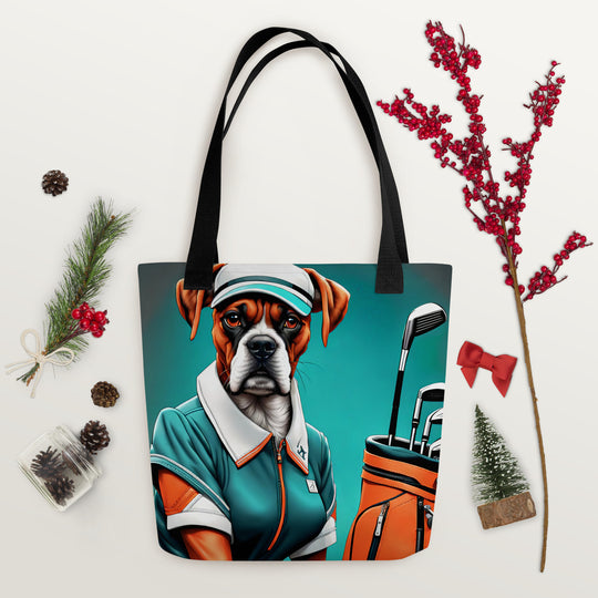 Tote bag-Boxer Golfer V4