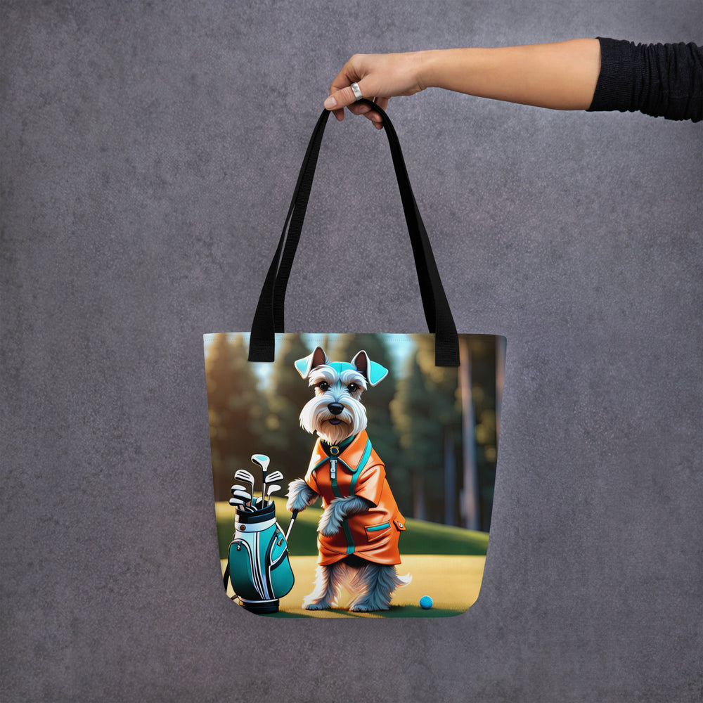 Tote bag-Miniature Schnauzer Golfer V2