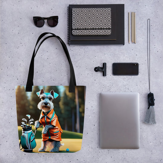 Tote bag-Miniature Schnauzer Golfer V2