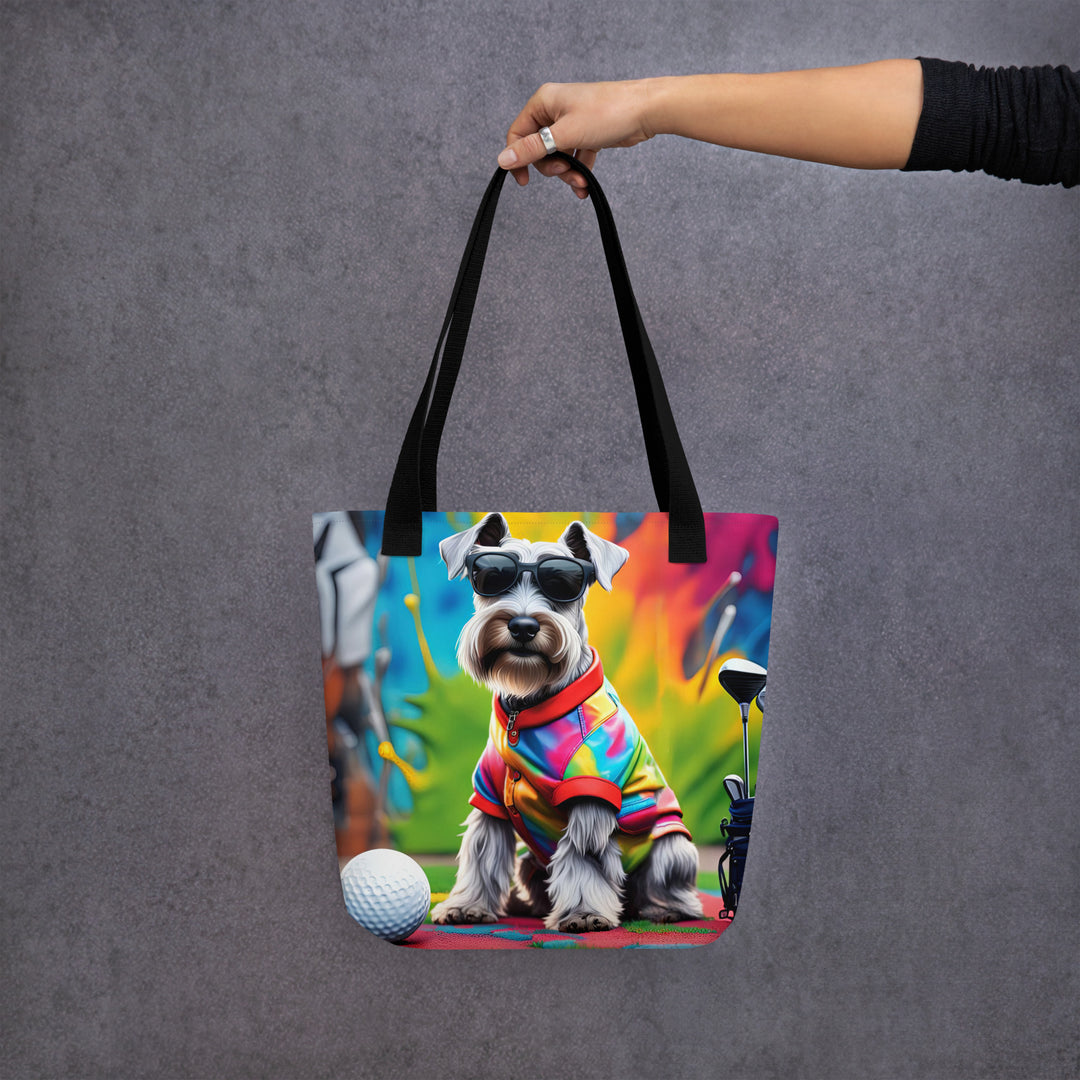 Tote bag-Miniature Schnauzer Golfer V3