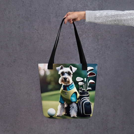 Tote bag-Miniature Schnauzer Golfer V4