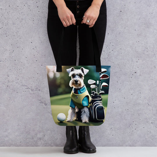 Tote bag-Miniature Schnauzer Golfer V4