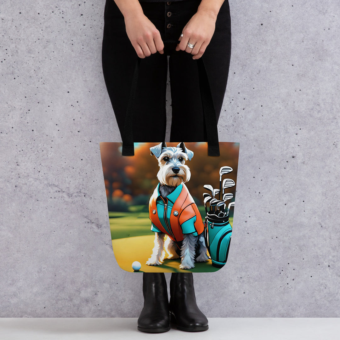 Tote bag-Miniature Schnauzer Golfer V5