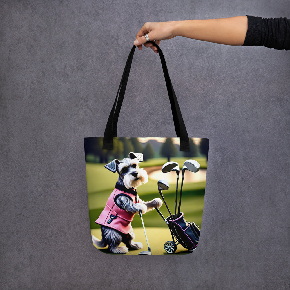 Tote bag-Miniature Schnauzer Golfer V6