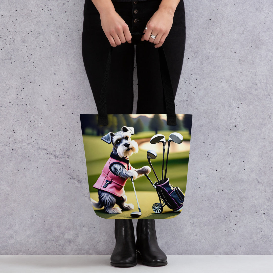 Tote bag-Miniature Schnauzer Golfer V6