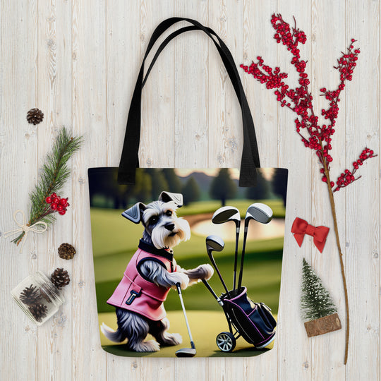 Tote bag-Miniature Schnauzer Golfer V6