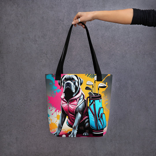 Tote bag-Cane Corso Golfer