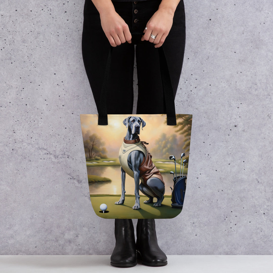 Tote bag-Great Dane Golfer