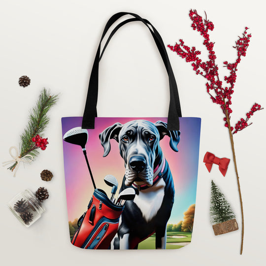 Tote bag-Great Dane Golfer V2