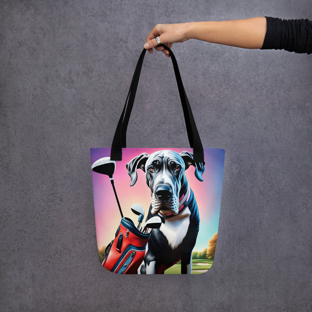 Tote bag-Great Dane Golfer V2