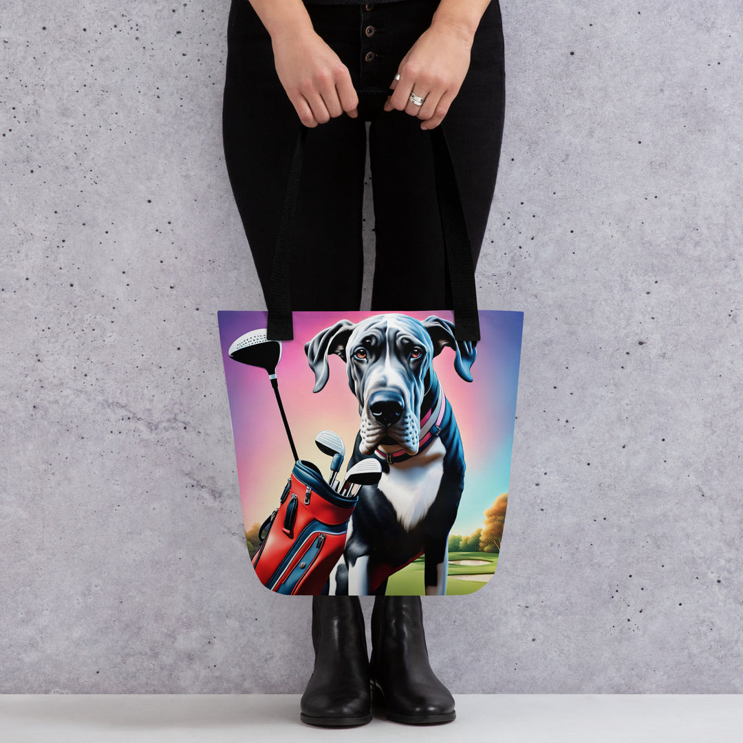 Tote bag-Great Dane Golfer V2