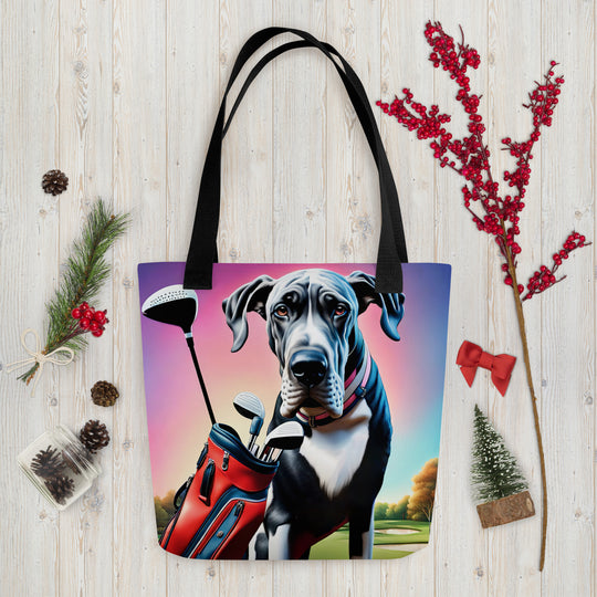 Tote bag-Great Dane Golfer V2