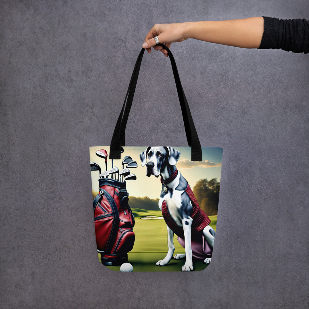 Tote bag-Great Dane Golfer V3