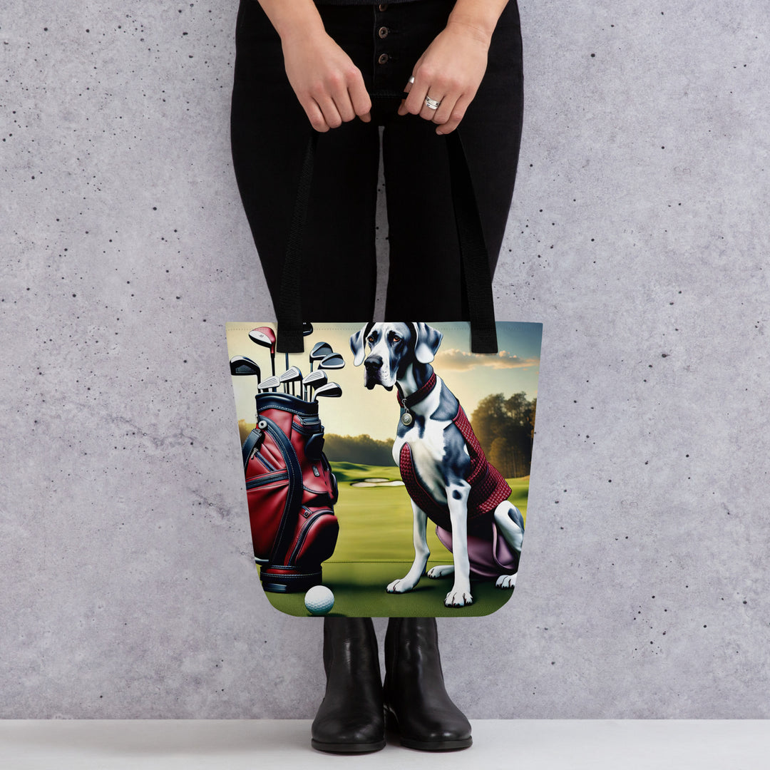 Tote bag-Great Dane Golfer V3