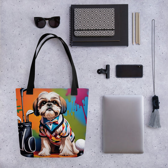 Tote bag-Shih Tzu Golfer