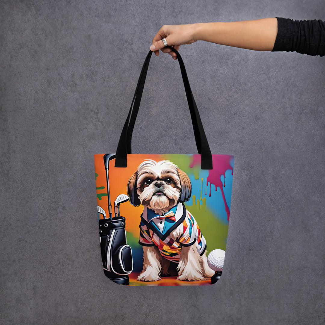 Tote bag-Shih Tzu Golfer