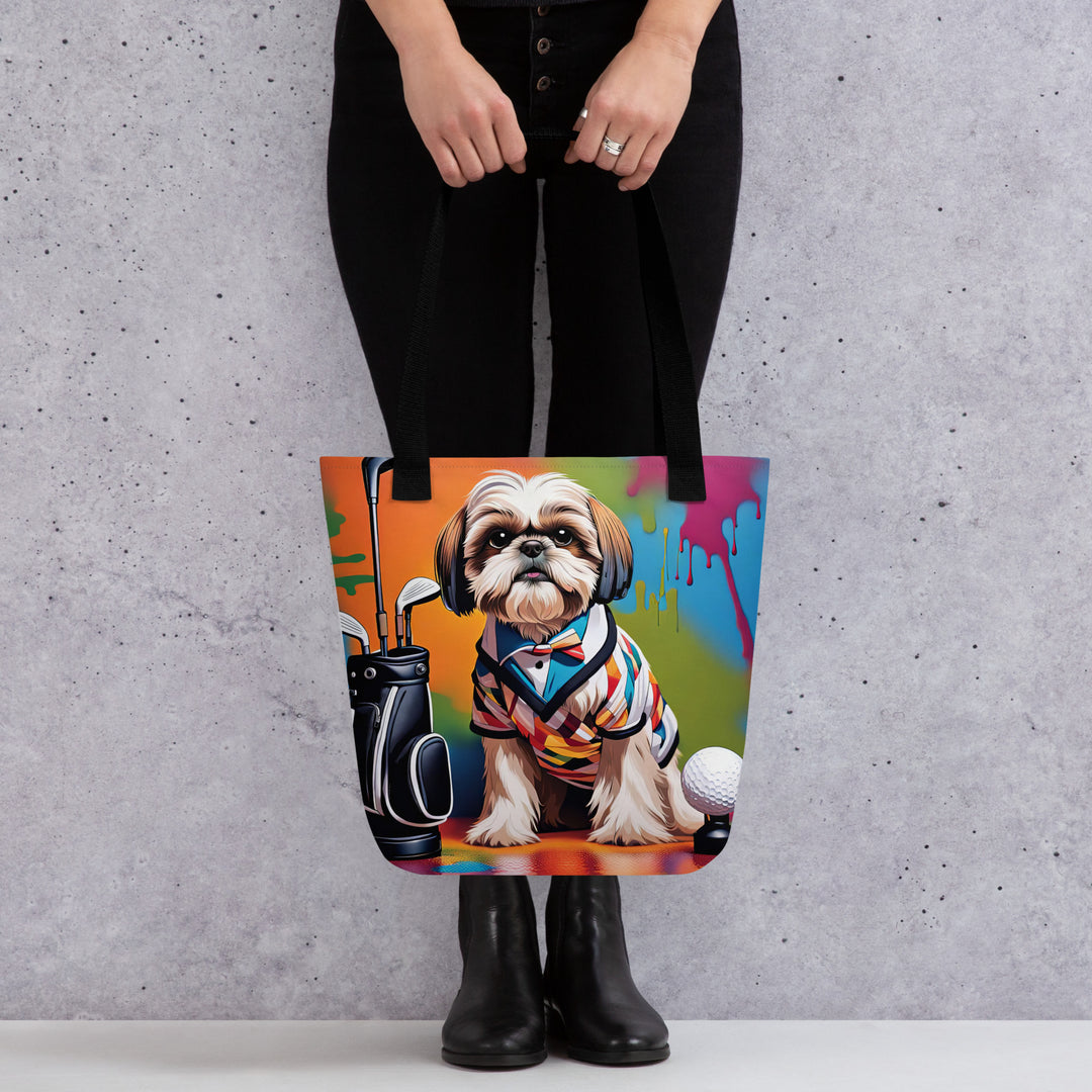 Tote bag-Shih Tzu Golfer