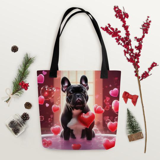 Tote bag-French Bulldog Romantic