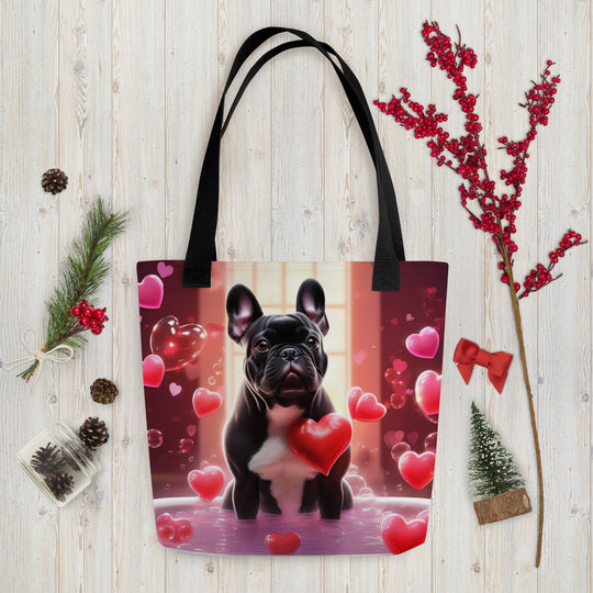 Tote bag-French Bulldog Romantic