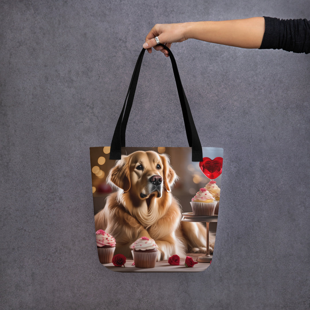 Tote bag-Golden Retriever Romantic