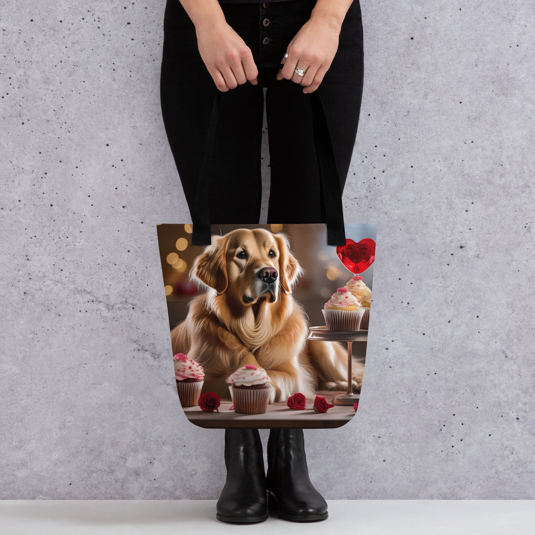 Tote bag-Golden Retriever Romantic