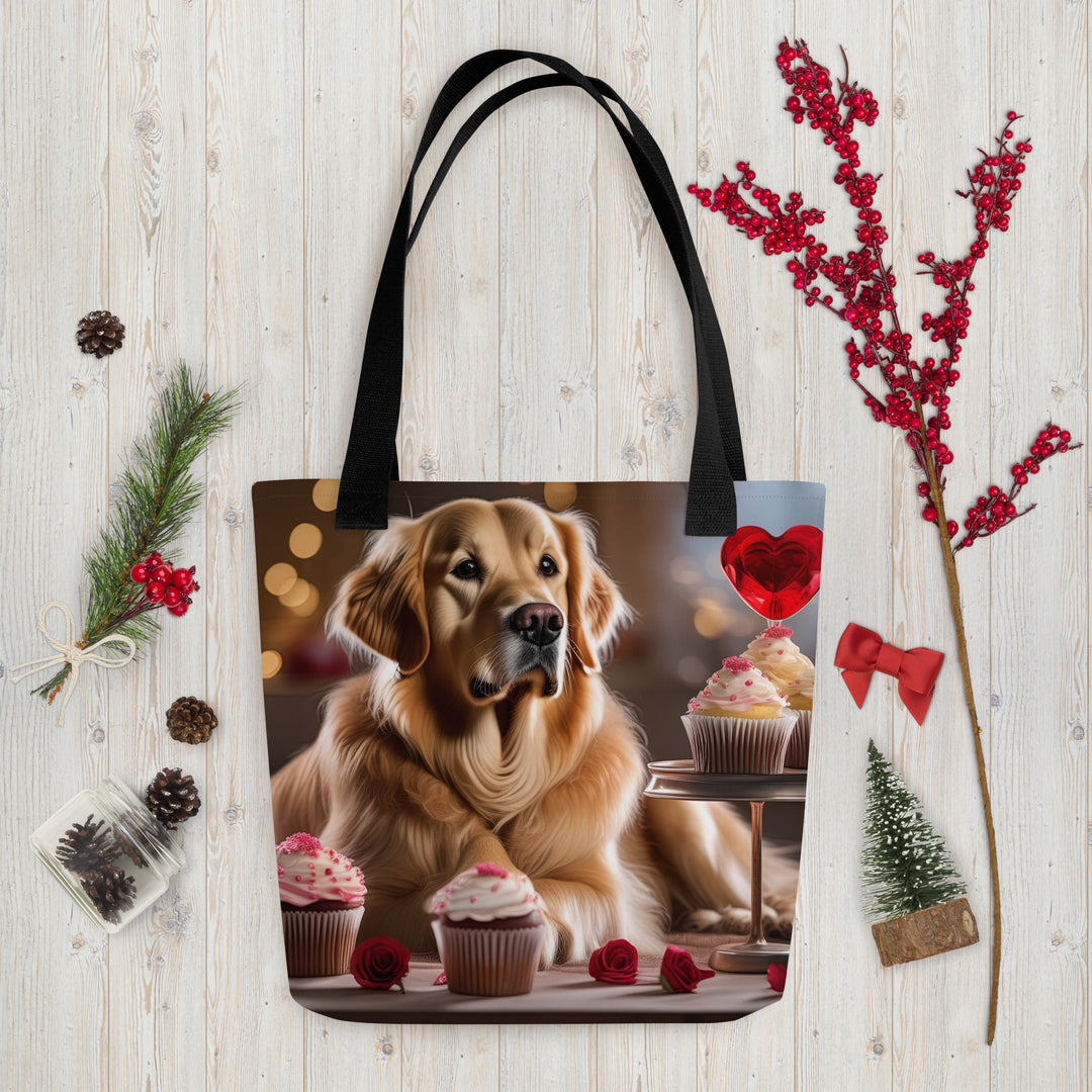 Tote bag-Golden Retriever Romantic