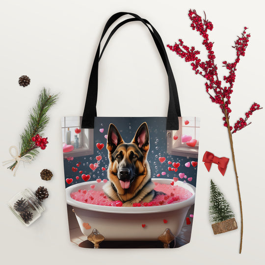 Tote bag-German Shepherd Romantic