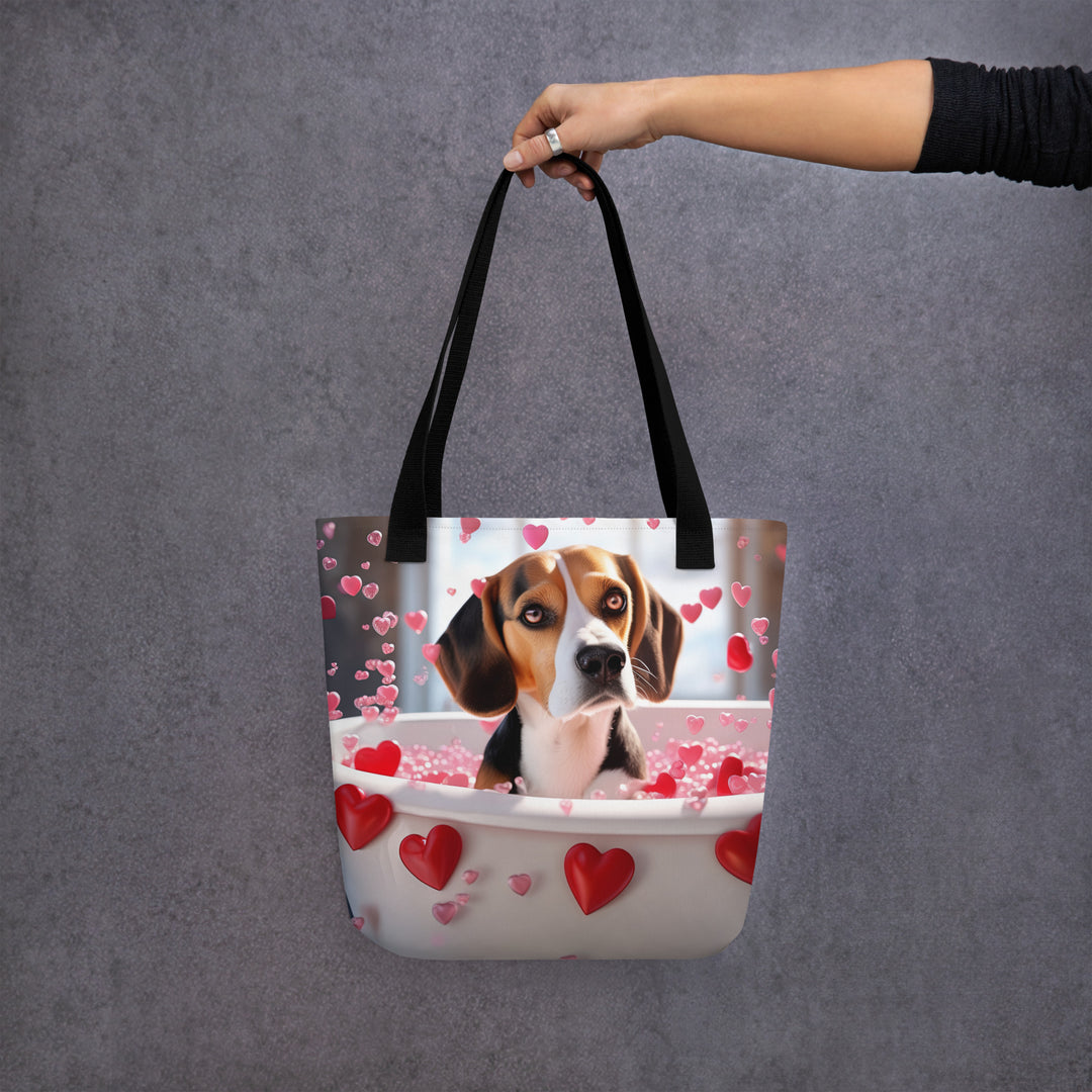 Tote bag-Beagle Romantic