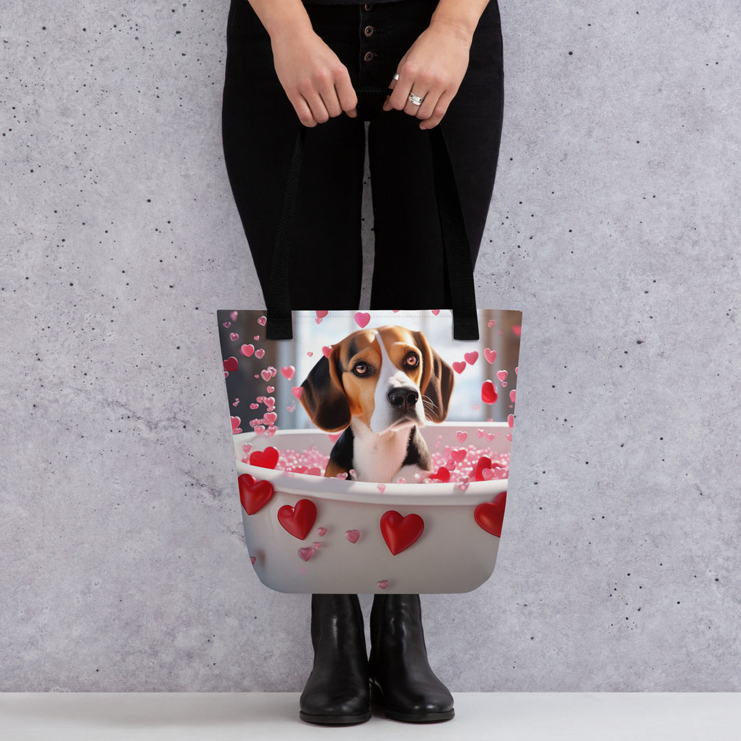 Tote bag-Beagle Romantic