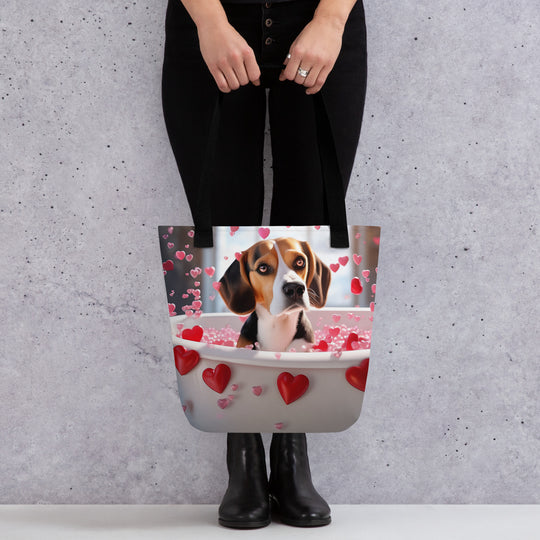 Tote bag-Beagle Romantic