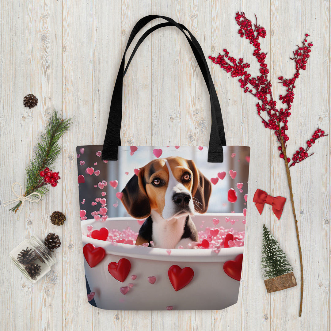 Tote bag-Beagle Romantic