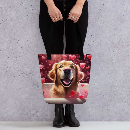 Tote bag-Golden Retriever Romantic V3