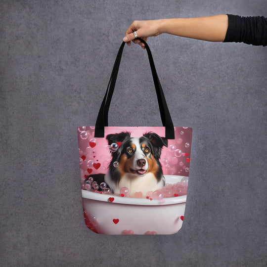 Tote bag-Australian Shepherd Romantic