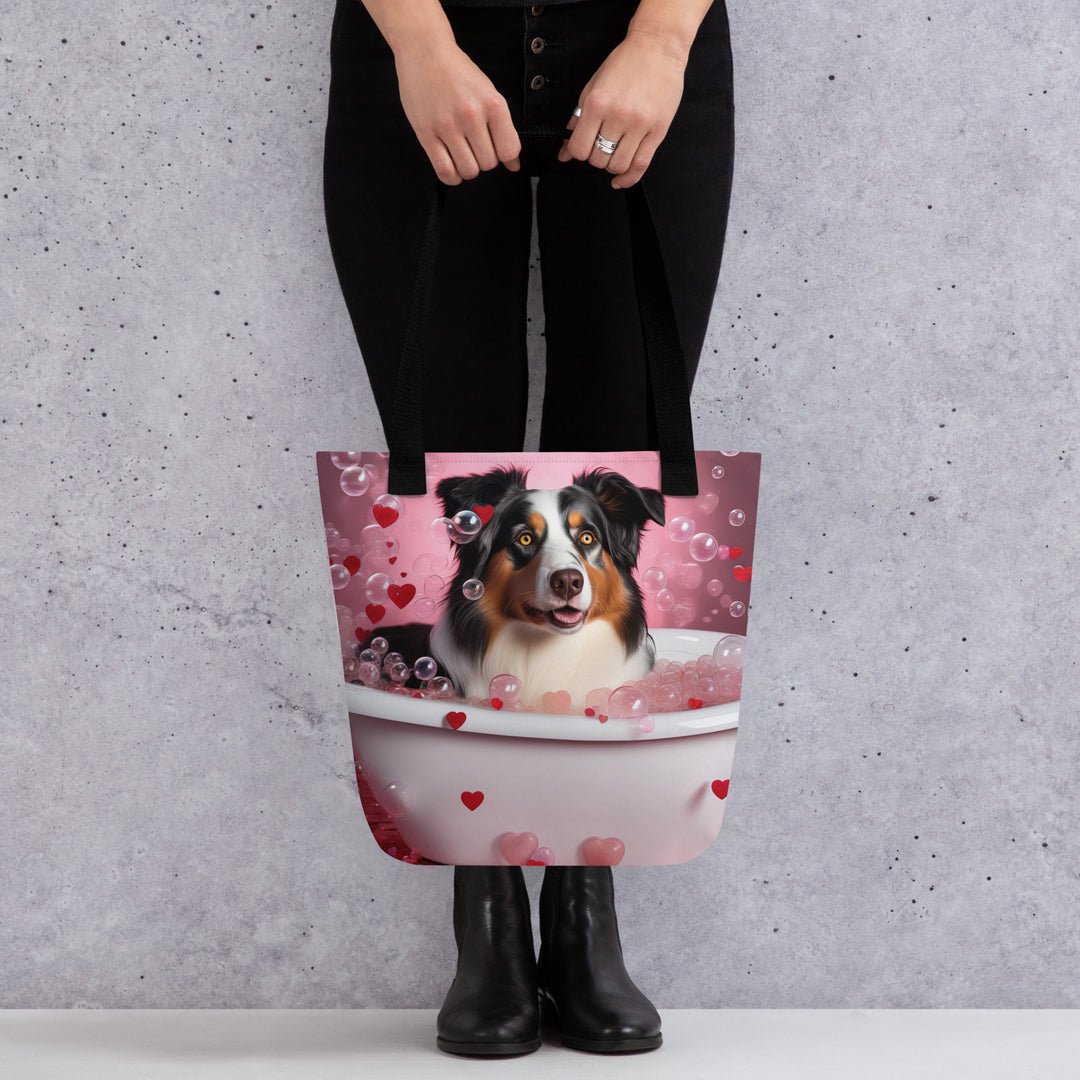 Tote bag-Australian Shepherd Romantic