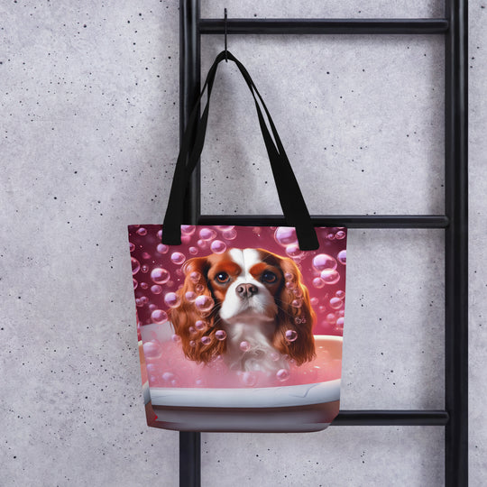 Tote bag-Cavalier King Charles Spaniel Romantic