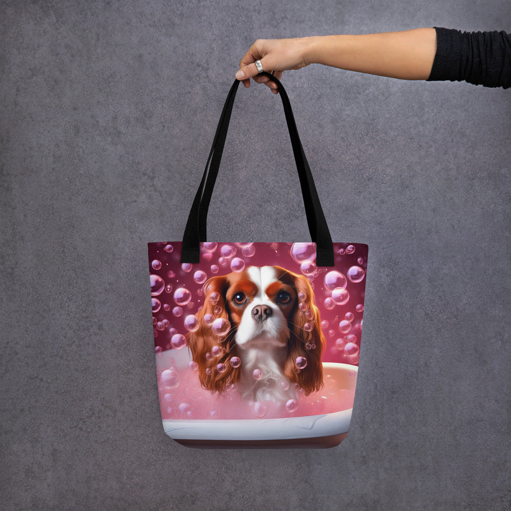 Tote bag-Cavalier King Charles Spaniel Romantic