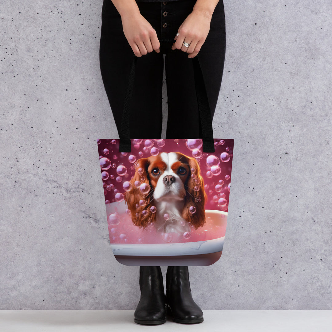 Tote bag-Cavalier King Charles Spaniel Romantic