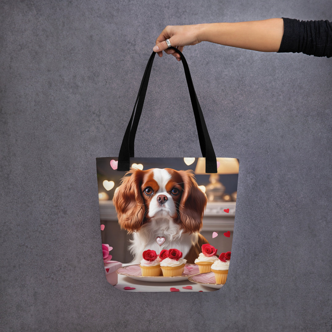 Tote bag-Cavalier King Charles Spaniel Romantic V2