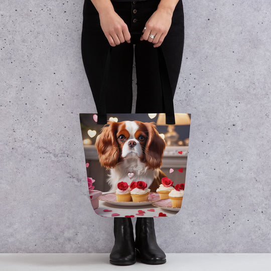 Tote bag-Cavalier King Charles Spaniel Romantic V2