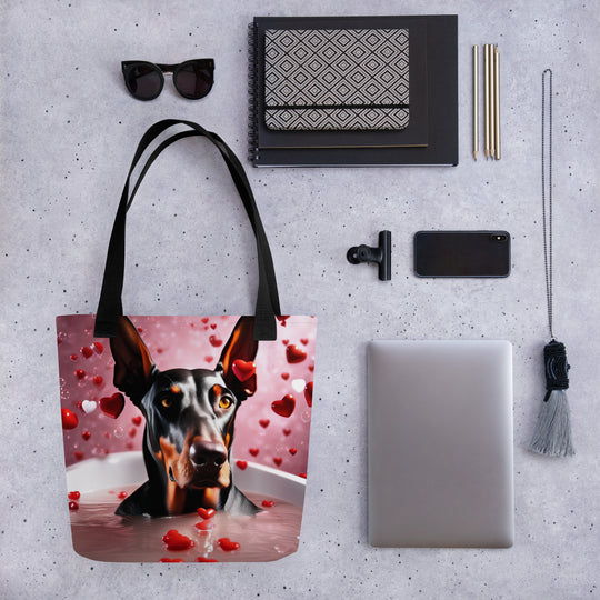 Tote bag-Doberman Pinscher Romantic