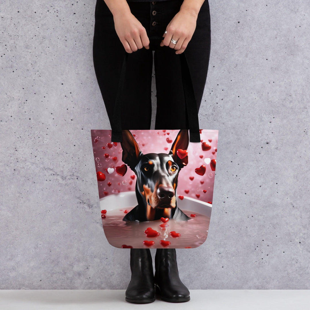 Tote bag-Doberman Pinscher Romantic