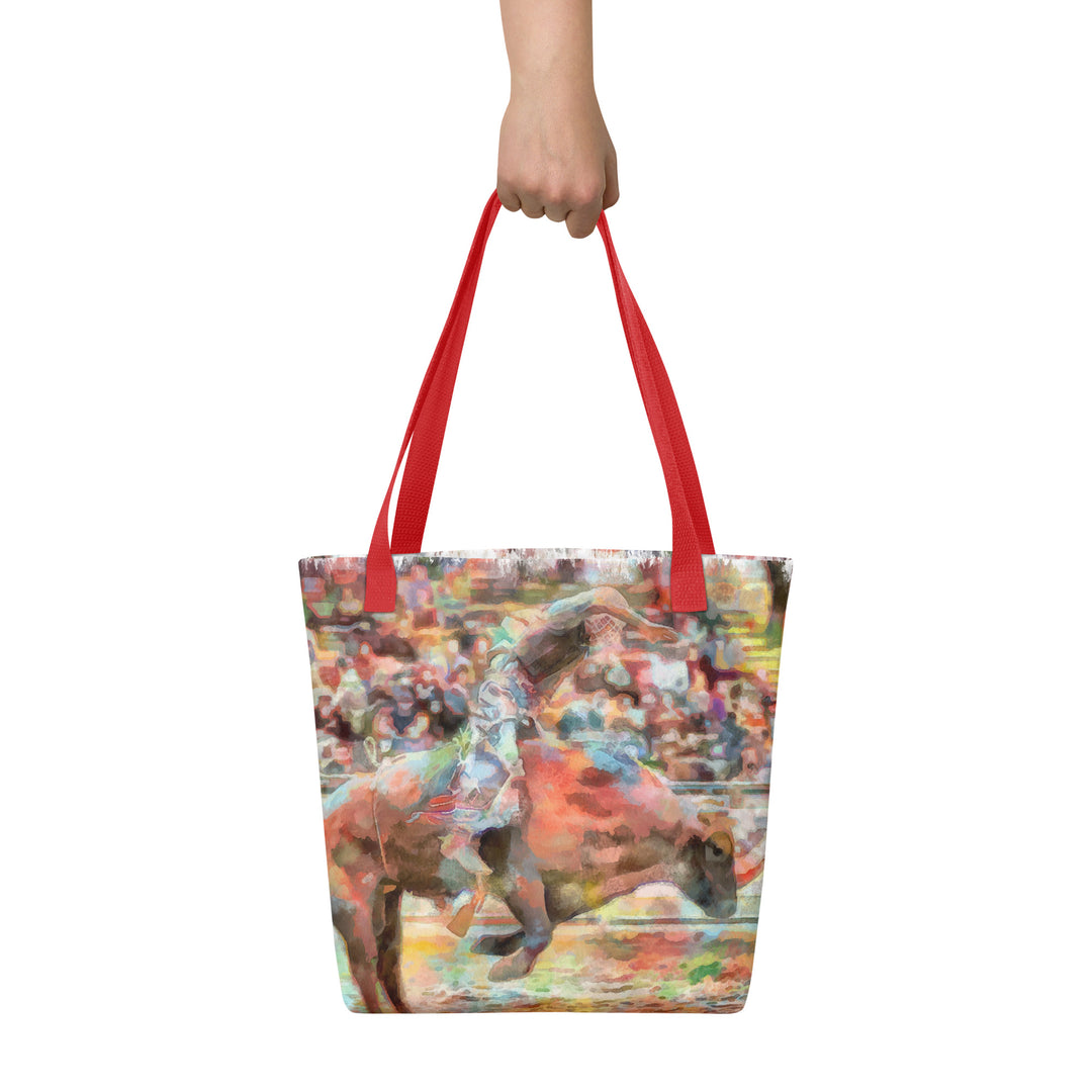 Tote bag - cowboy riding a bull