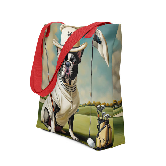 Tote bag-French Bulldog Golfer V4