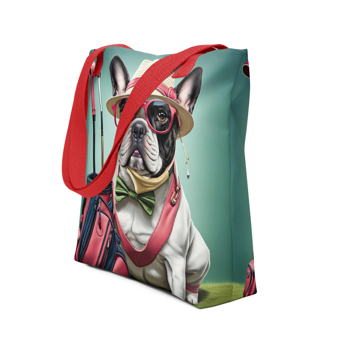 Tote bag-French Bulldog Golfer V6