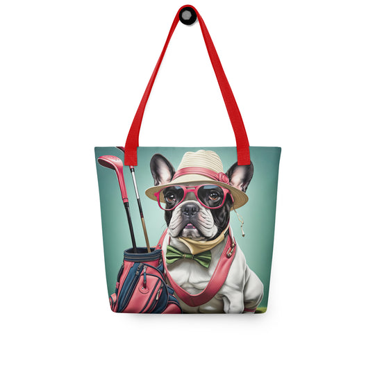 Tote bag-French Bulldog Golfer V6