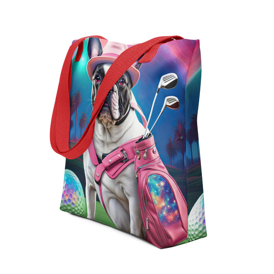 Tote bag-French Bulldog Golfer V7