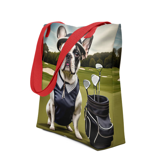 Tote bag-French Bulldog Golfer V12