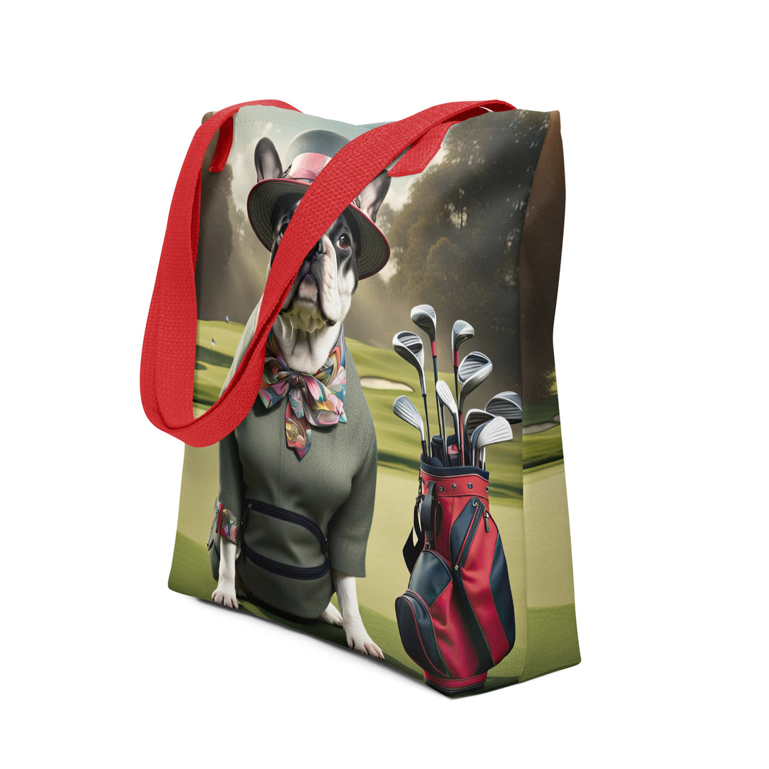 Tote bag-French Bulldog Golfer V14